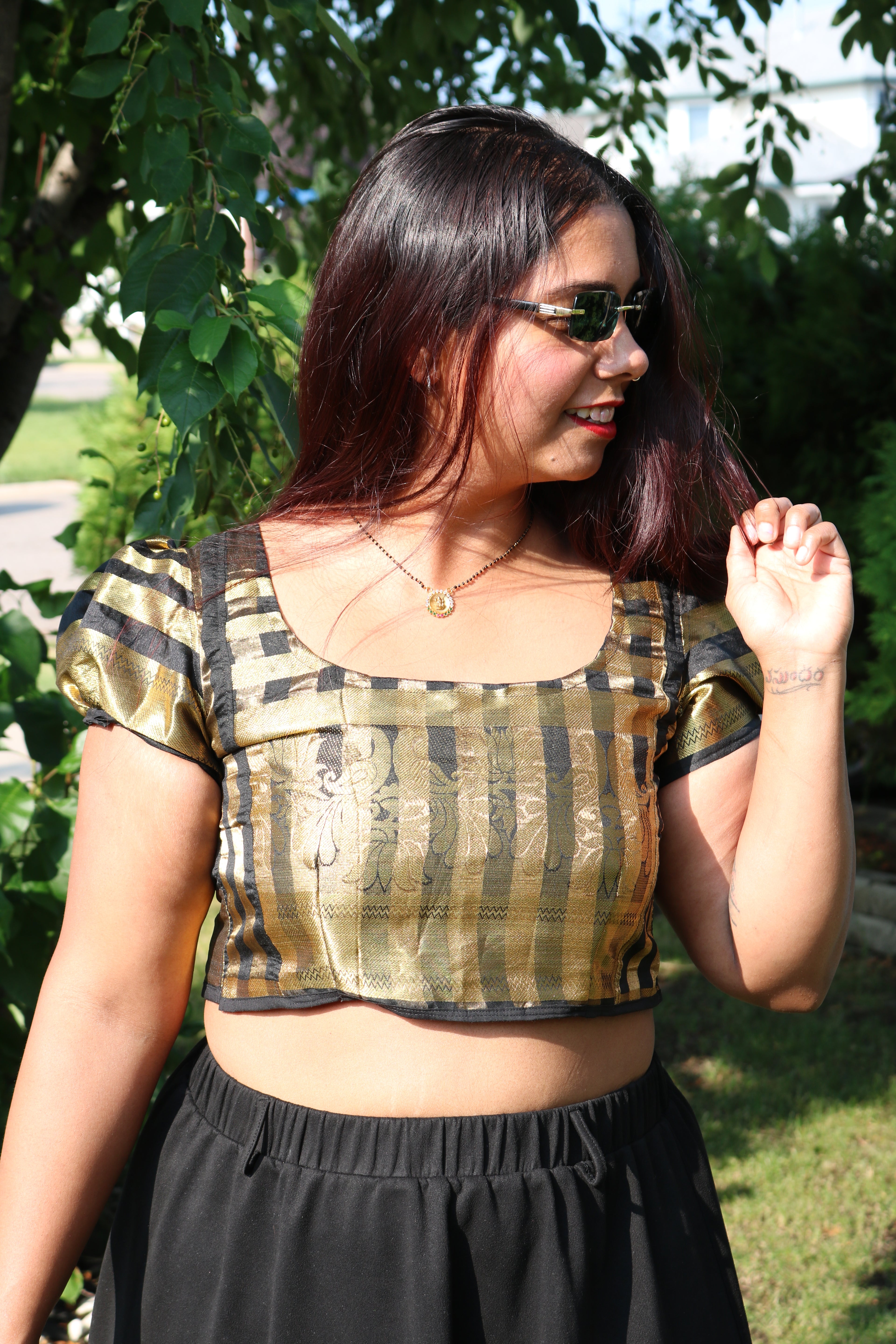 Black and Gold is the Way to go Crop Top