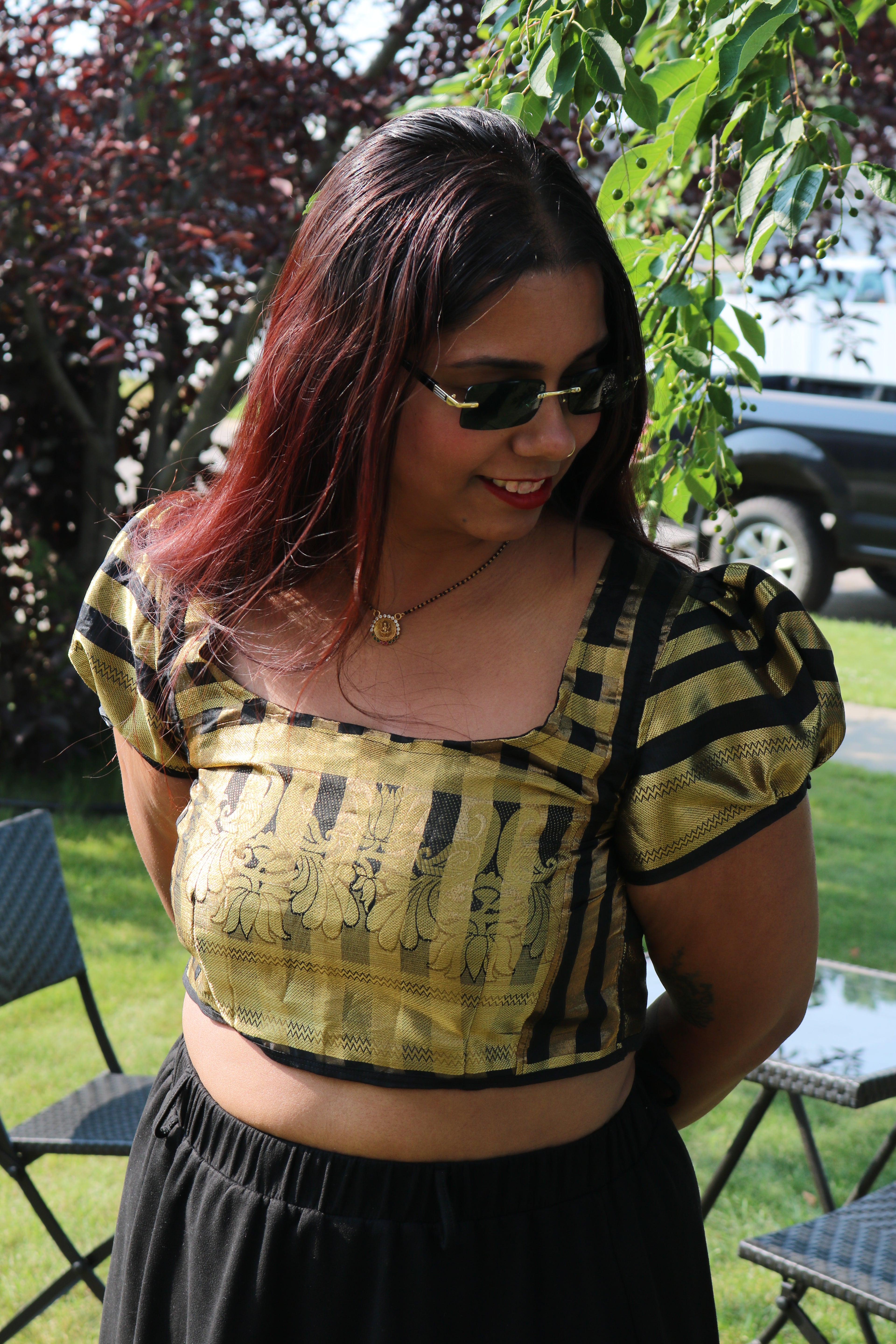 Black and Gold is the Way to go Crop Top