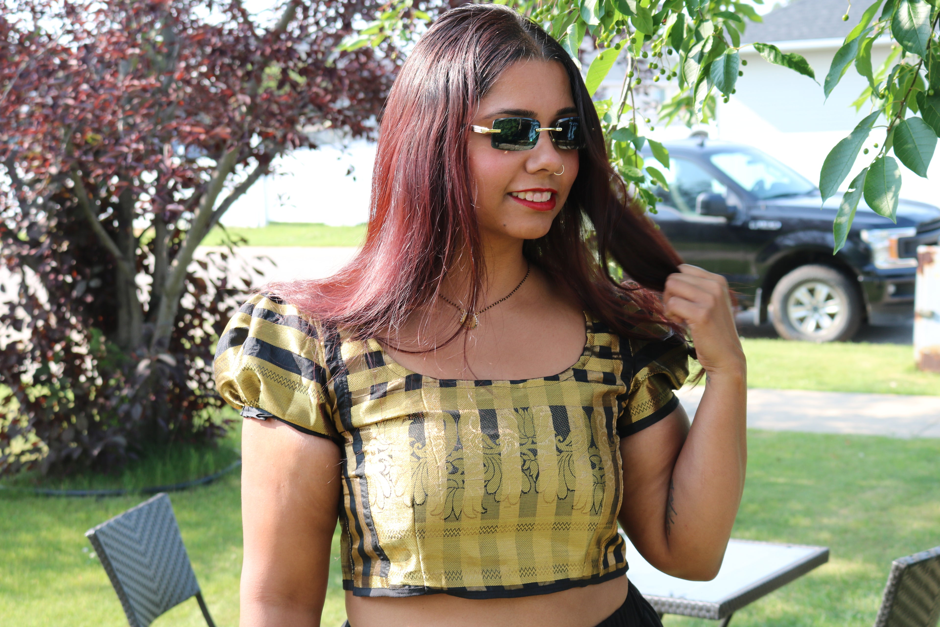 Black and Gold is the Way to go Crop Top