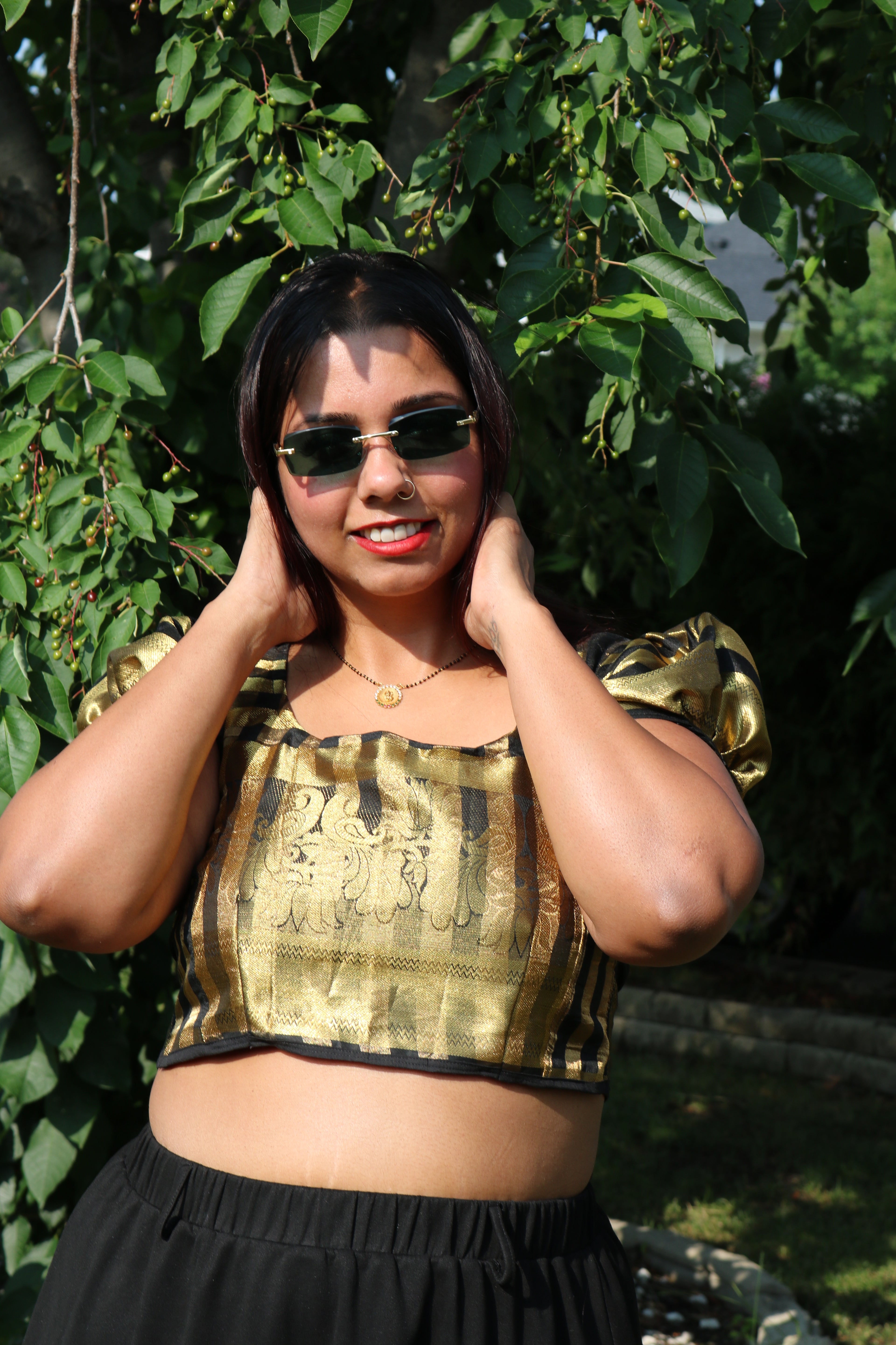 Black and Gold is the Way to go Crop Top