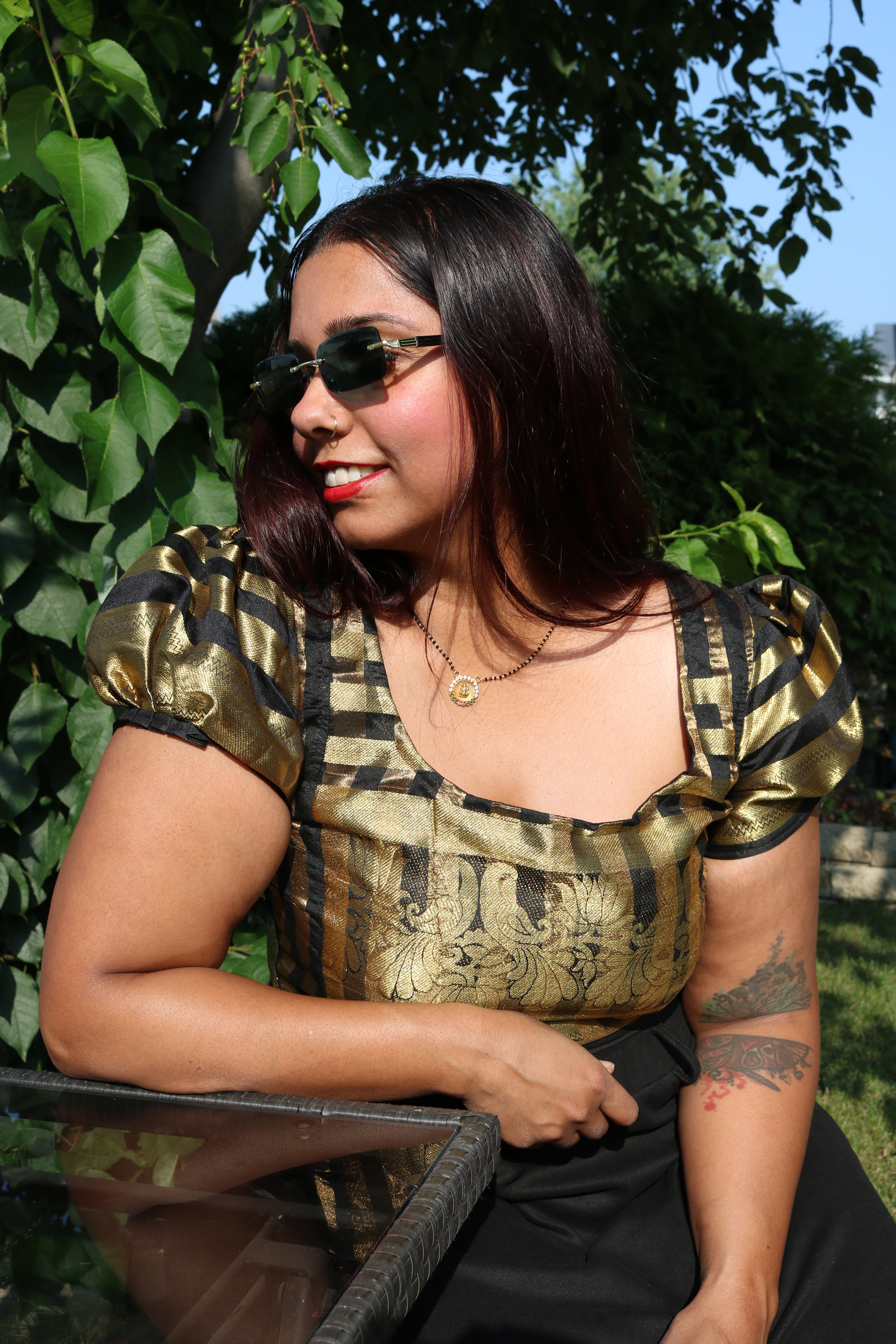 Black and Gold is the Way to go Crop Top