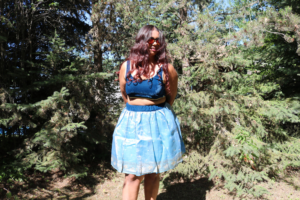 "Maharani's Sapphire Aura” Mini Co-ord Set