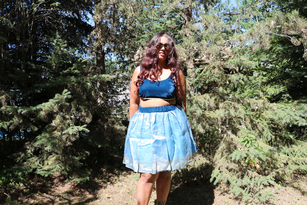 "Maharani's Sapphire Aura” Mini Co-ord Set