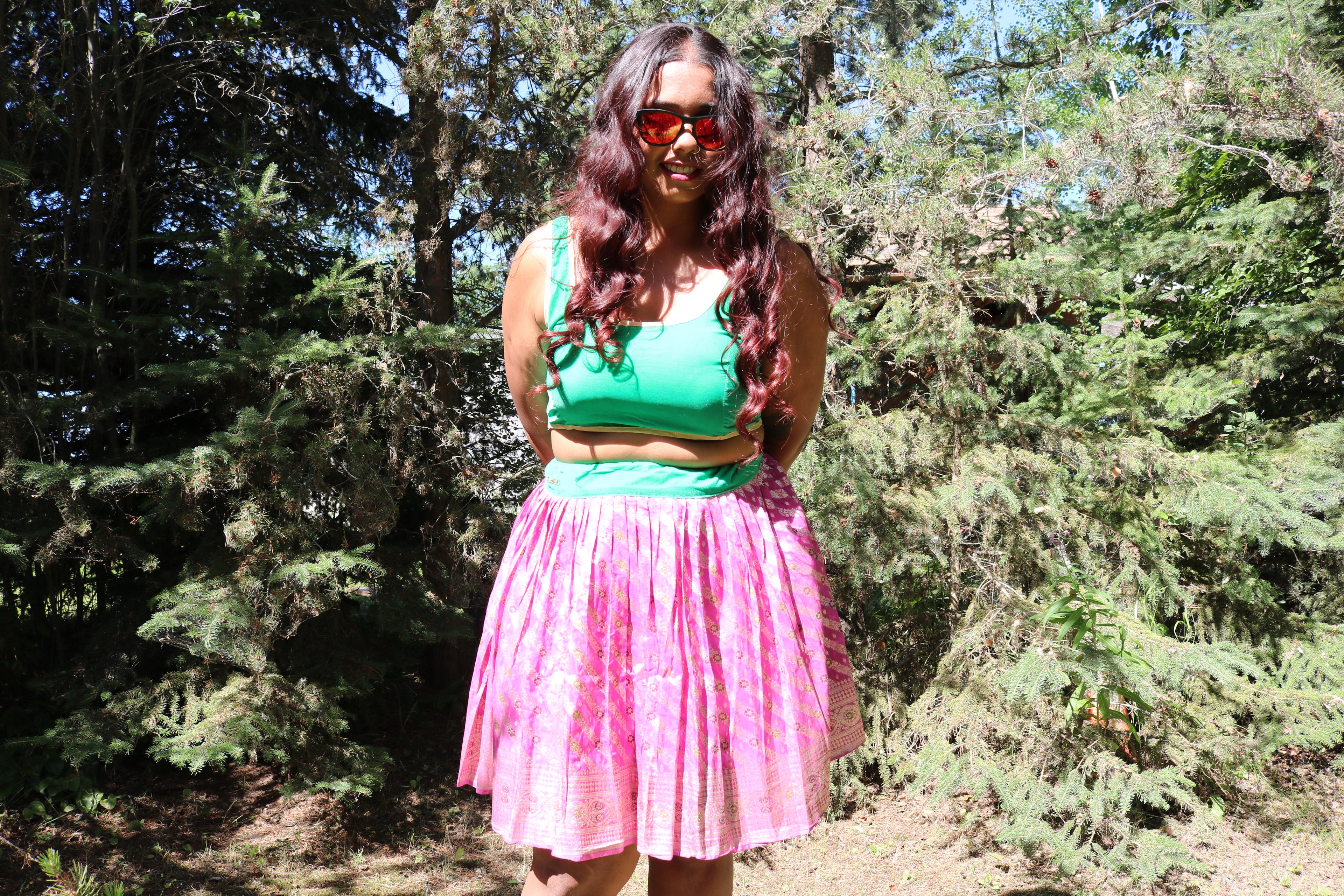 "Maharani's Plum Garden” Mini Co-ord Set