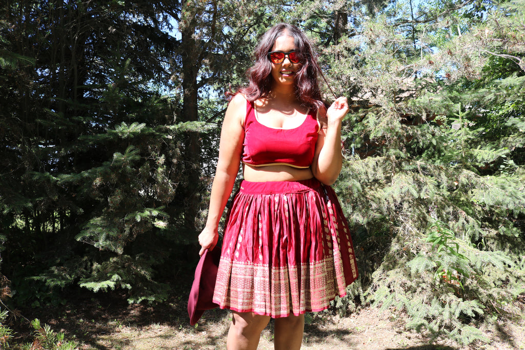 “Maharani’s Wine  Seduction” Mini Co-ord Set