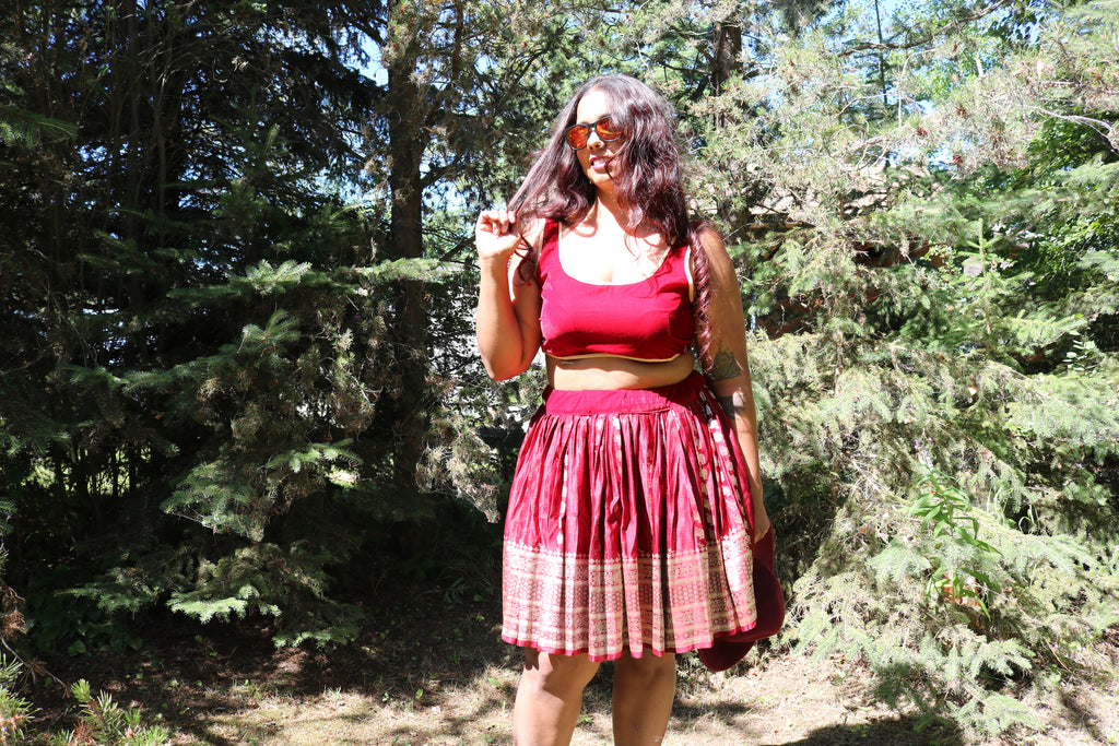 “Maharani’s Wine  Seduction” Mini Co-ord Set