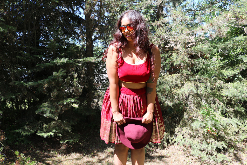 “Maharani’s Wine  Seduction” Mini Co-ord Set