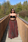 The Plaid Affair Lehenga Set (Red)