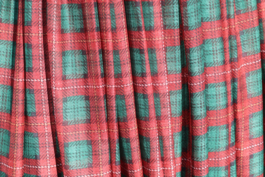 The Plaid Affair Lehenga Set (Red)