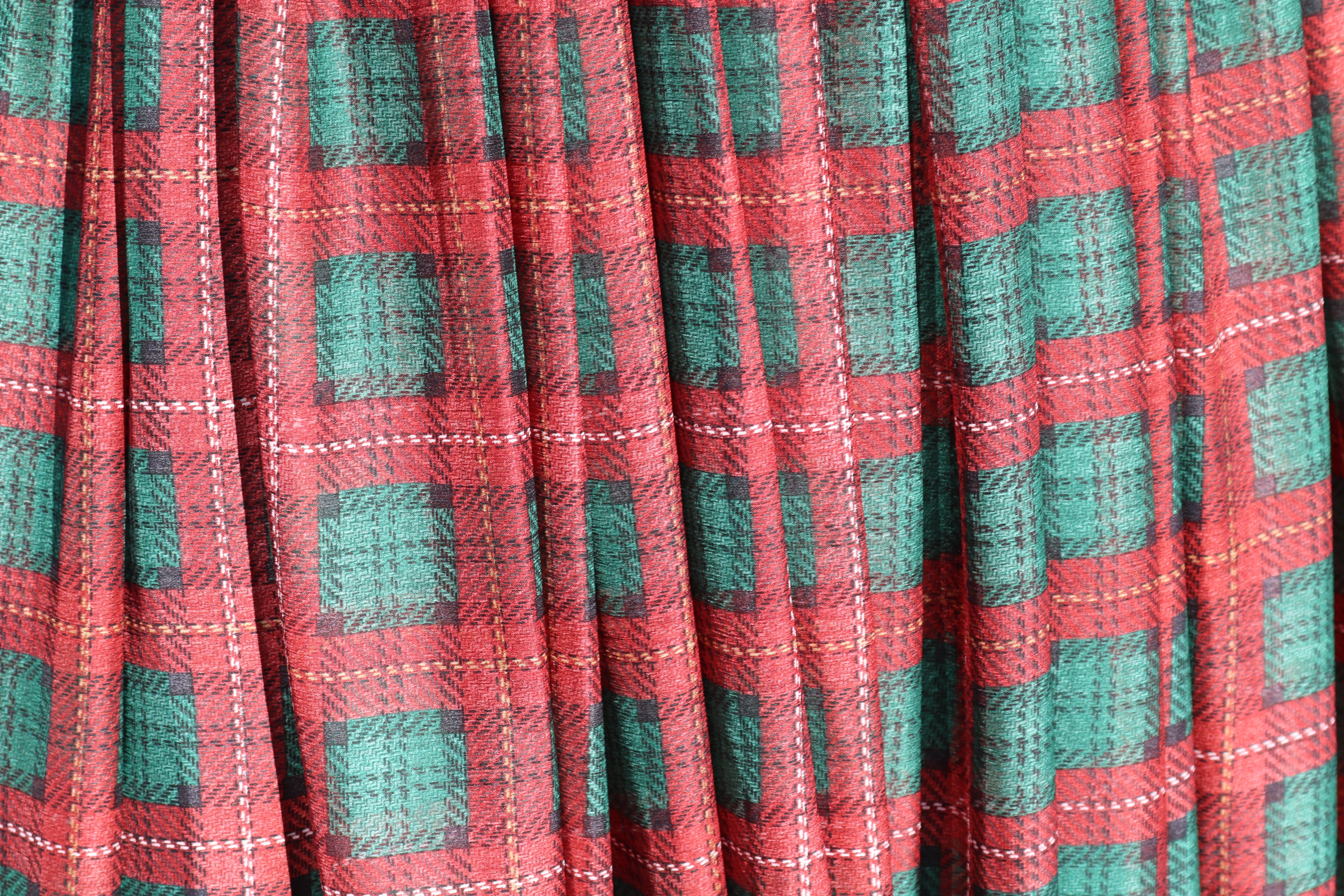 The Plaid Affair Lehenga Set (Red)