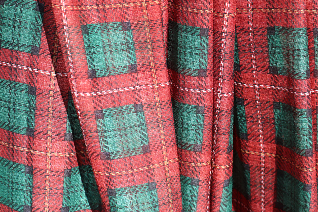 The Plaid Affair Lehenga Set (Red)