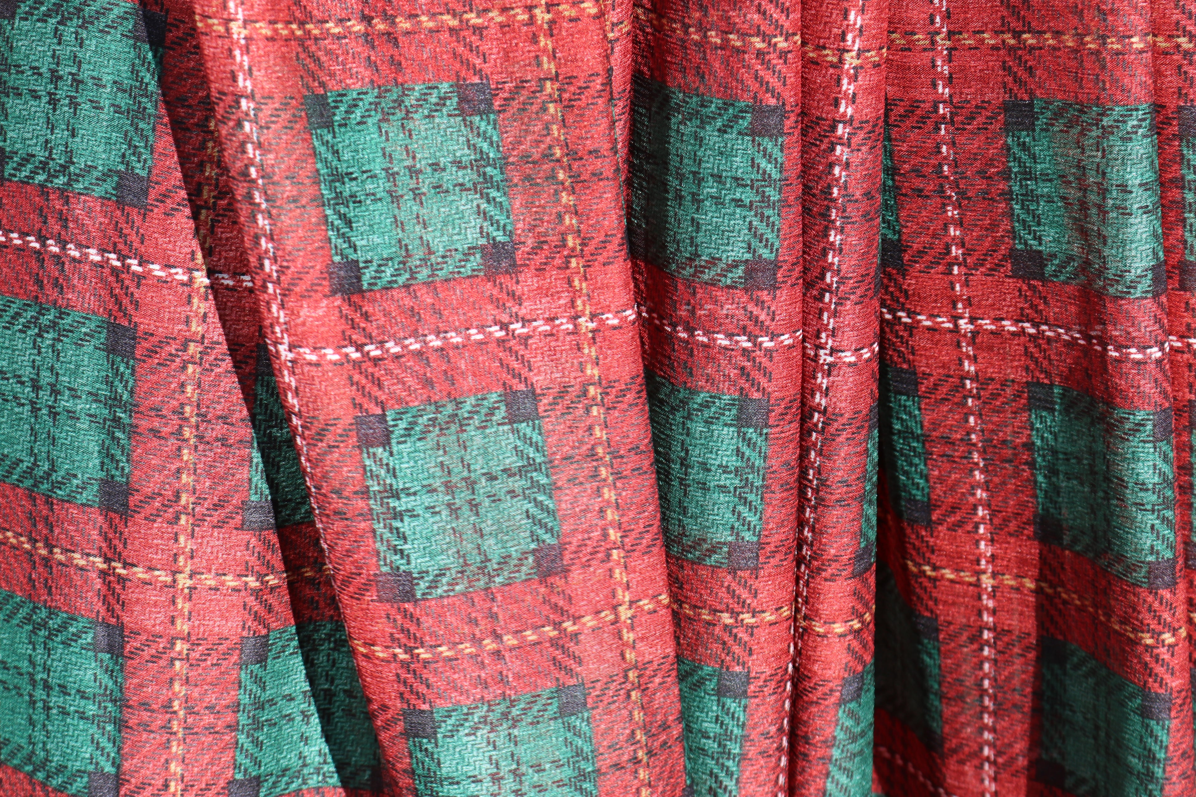 The Plaid Affair Lehenga Set (Red)