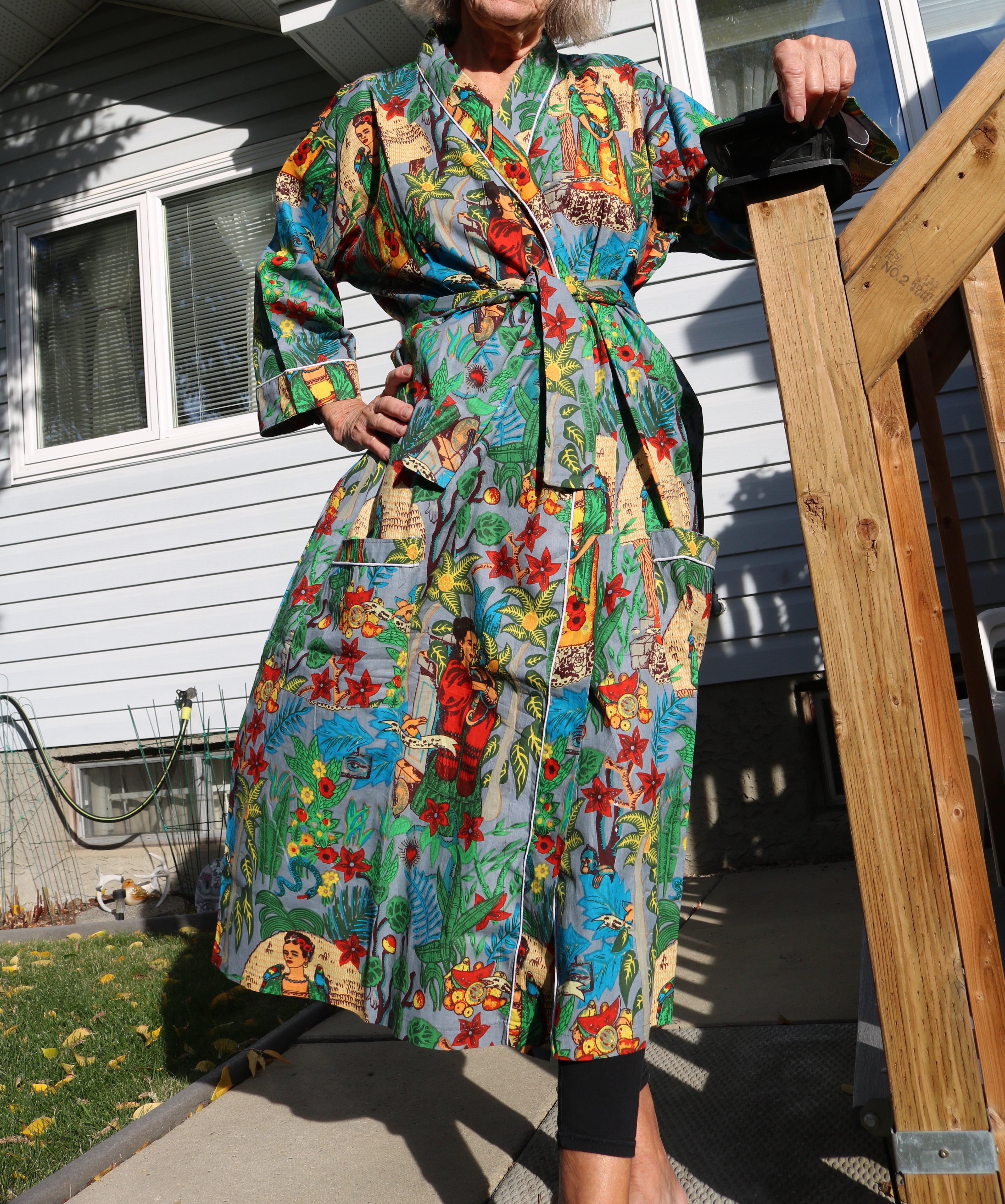 Frida's Canvas Robe in Dark Grey