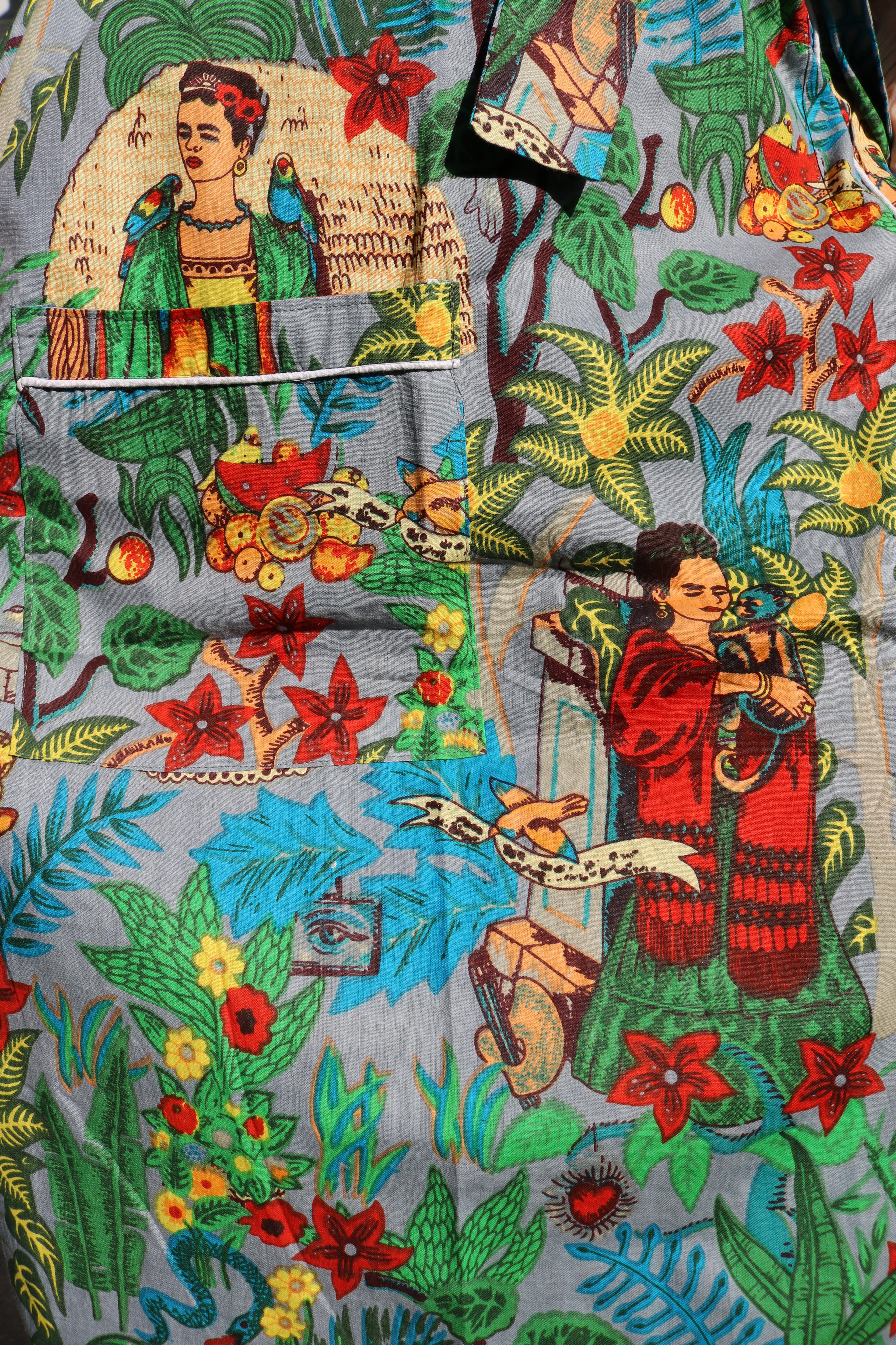 Frida's Canvas Robe in Dark Grey