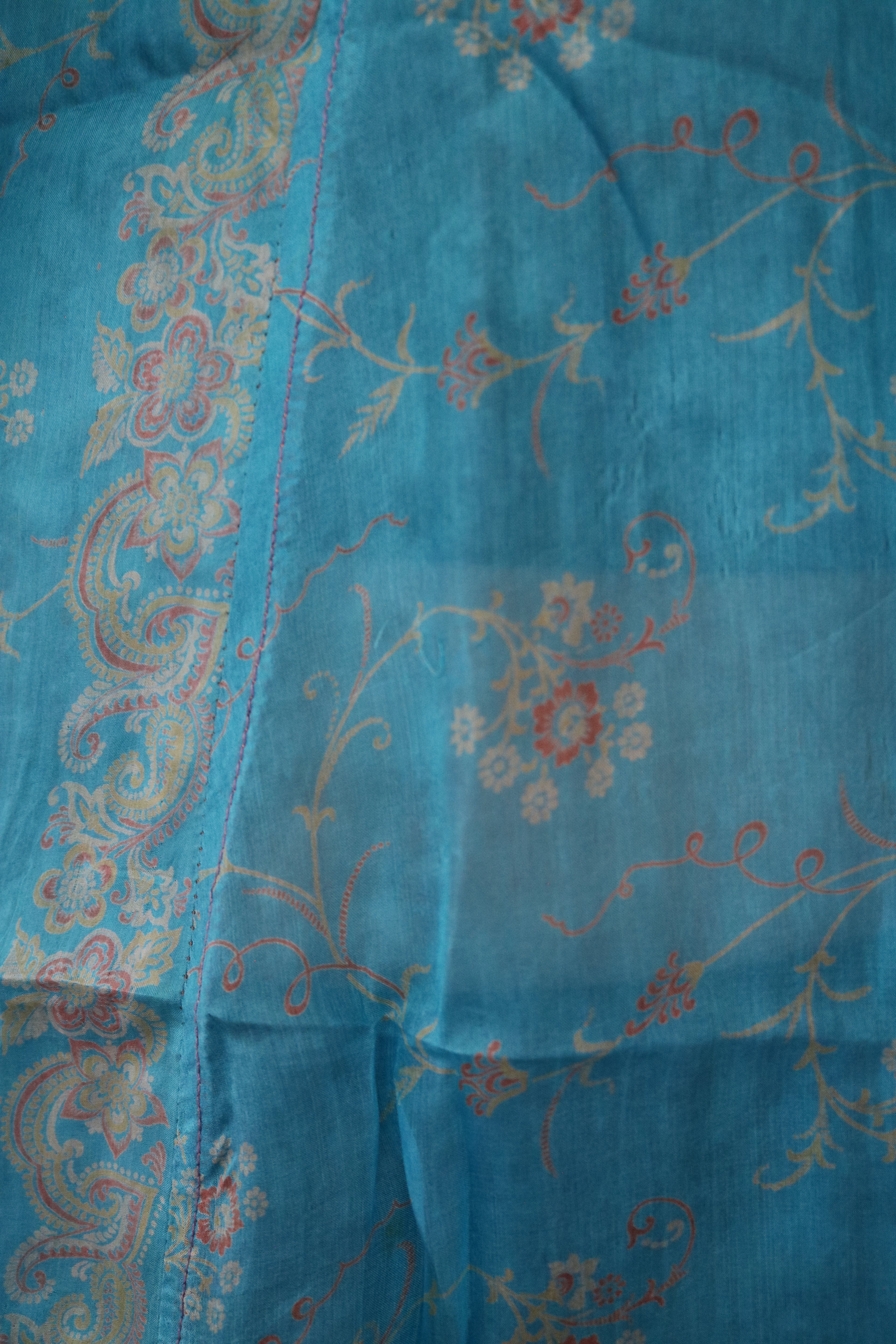 Cloud Drift Silk Saree Kimono Robe