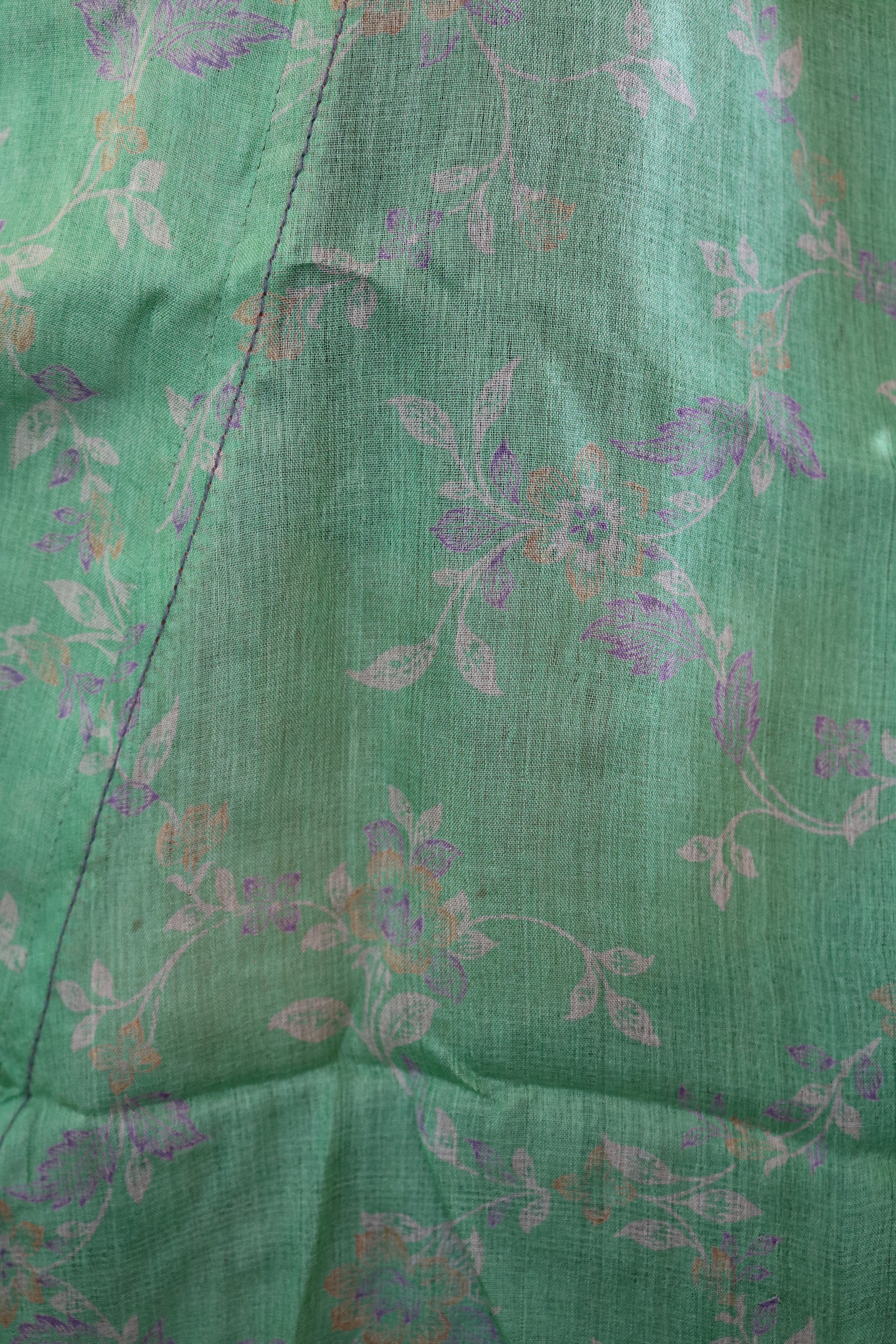 Minty Business Silk Saree Kimono Robe