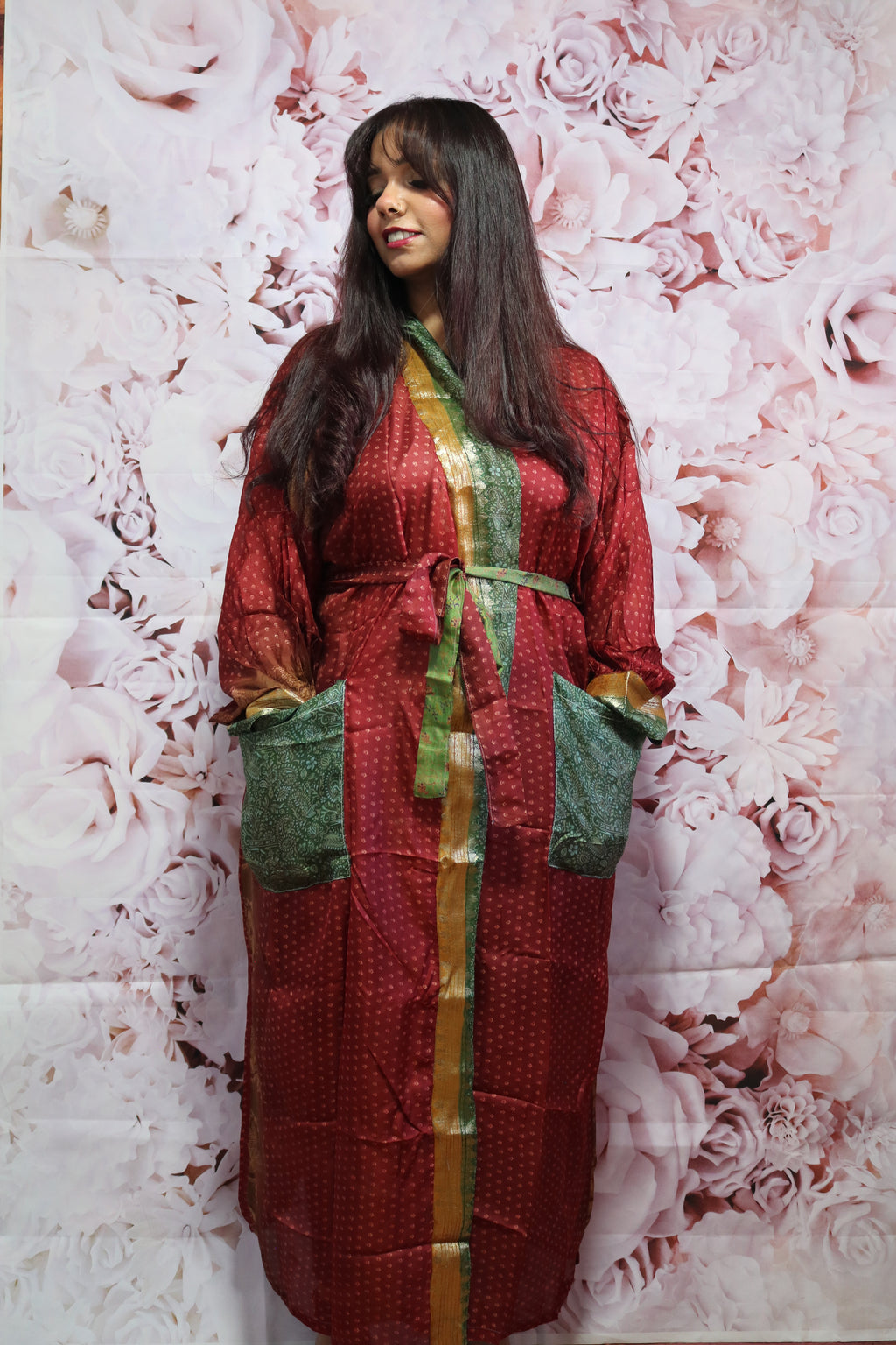 Bridal Ensemble Silk Saree Kimono Robe