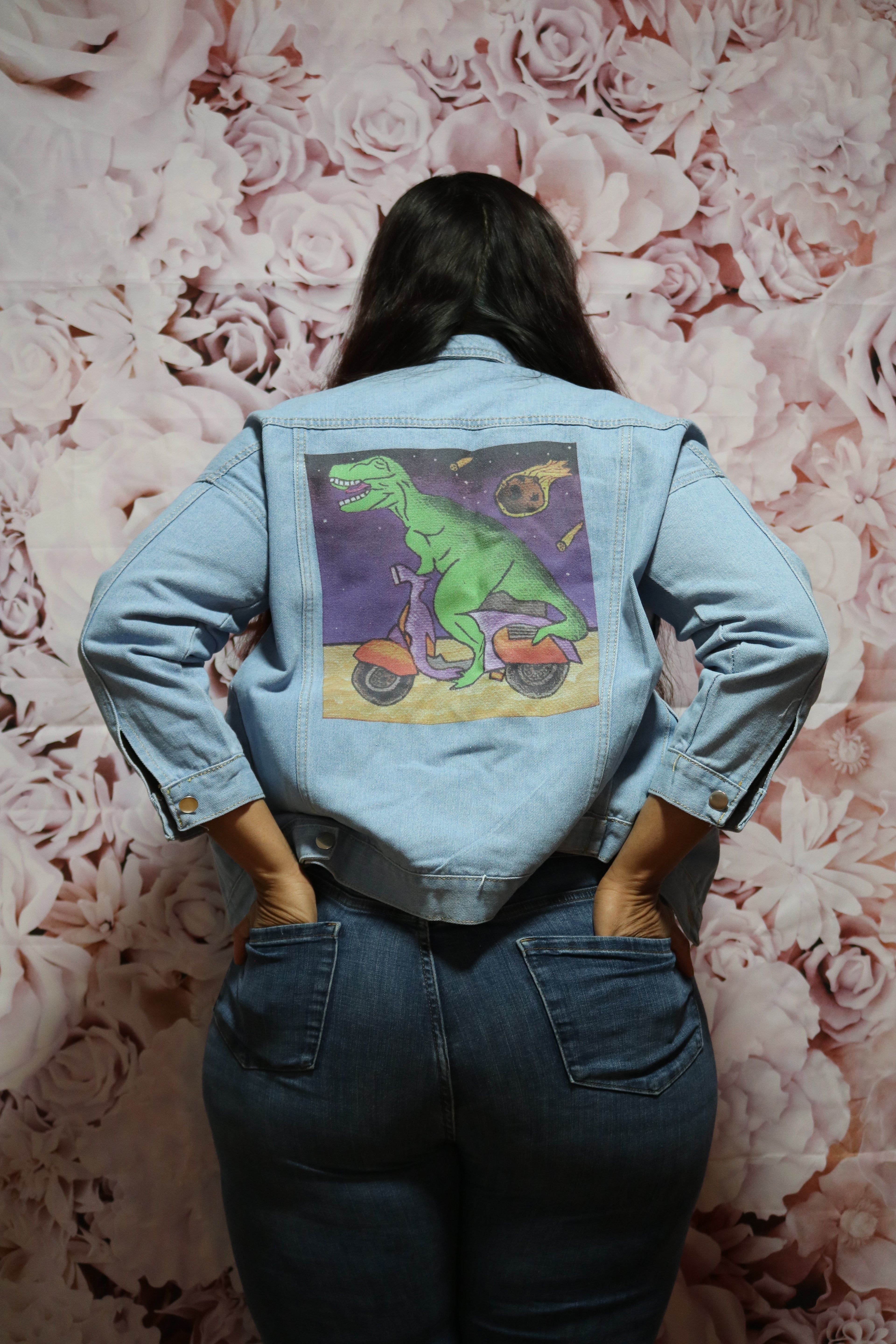Jurassic Escape Blue Jean Jacket