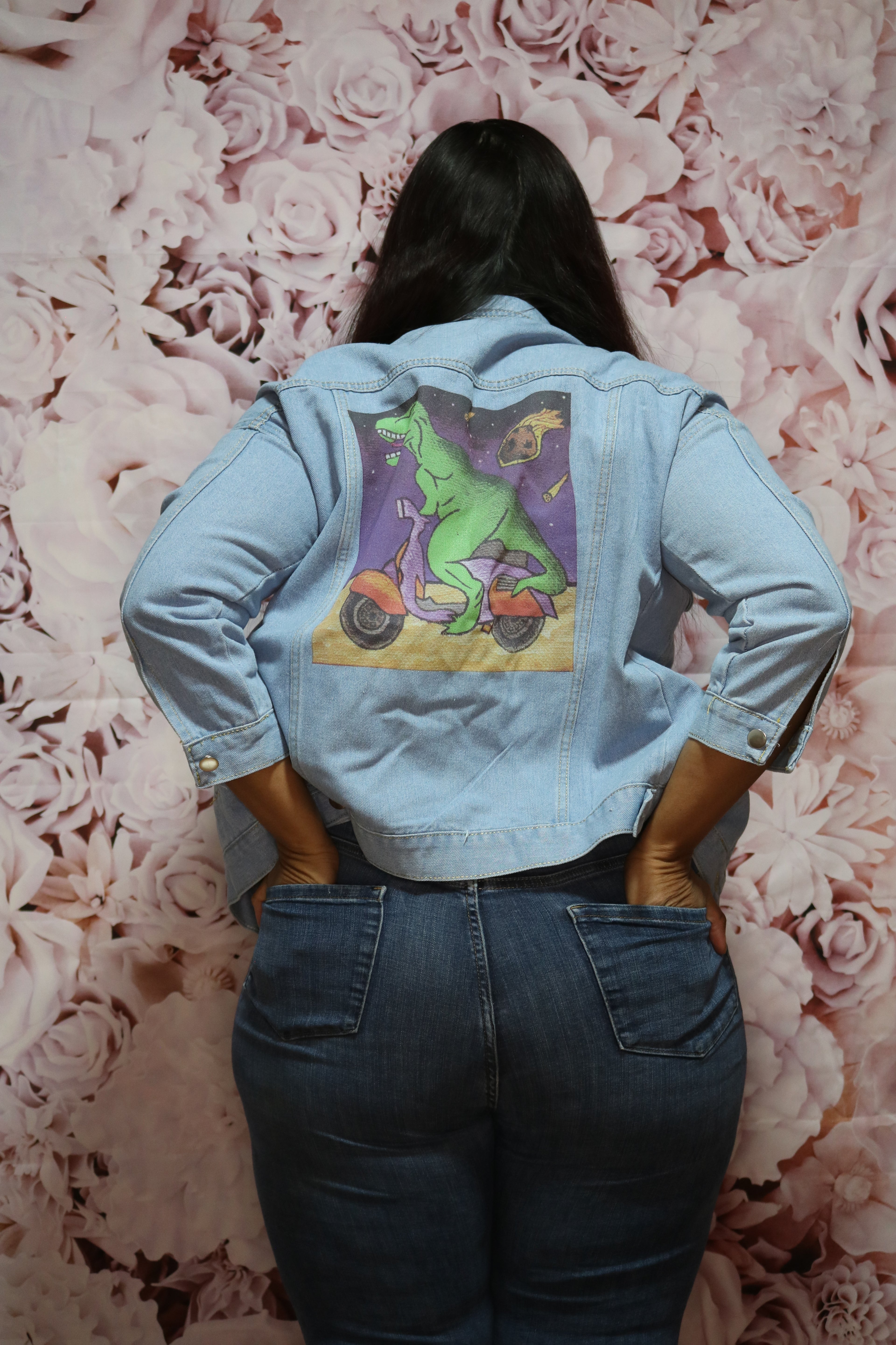 Jurassic Escape Blue Jean Jacket